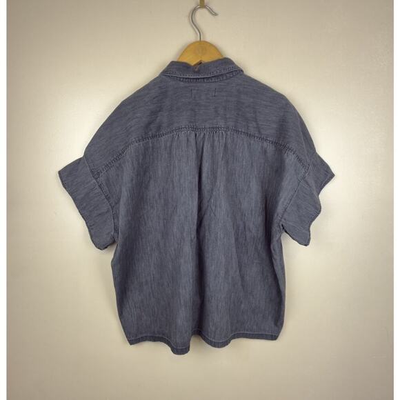 Madewell Shirt Women's Size XXL Black Lunar Wash Denim Button Up Classic - Picture 5 of 11